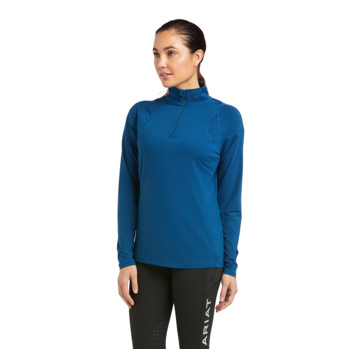Ariat Ladies Auburn 1/4 Zip Baselayer - Blue Opal - Sz S & ~XL Only