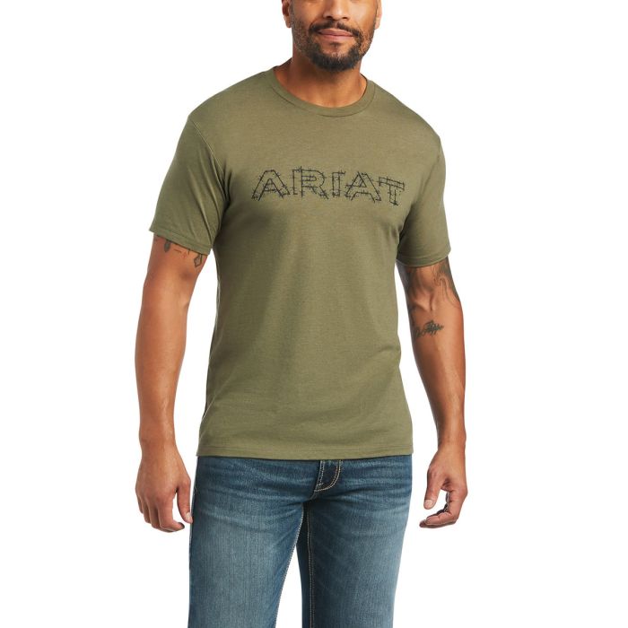Ariat Mens Barbed Wire Tee - Military Heather