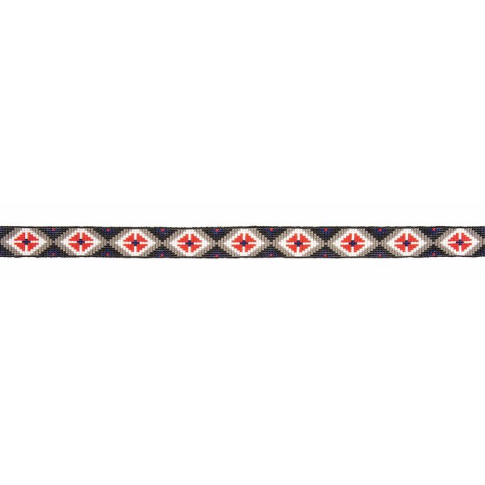 Sunbody Hatband -15 Bead Suede Tie End - Black/Multi Diamond