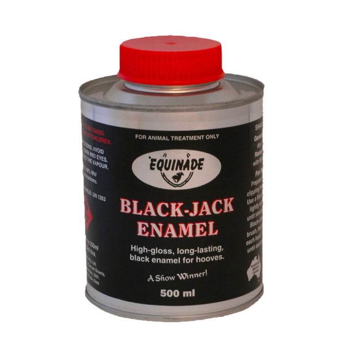 Equinade Black-Jack Enamel - An easy brush on black enamel for show hooves.