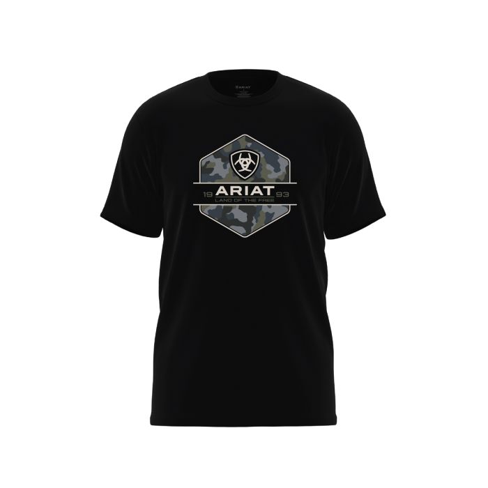Ariat Boys Camo Badge Tee - Black - Sz XS, S & M Only