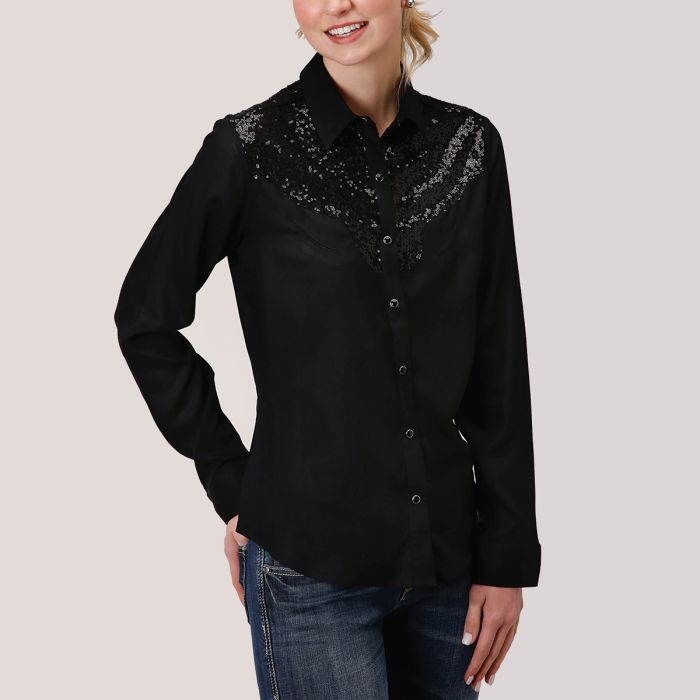 Roper Ladies Five StarCollection L/S Shirt - Sparkling Black