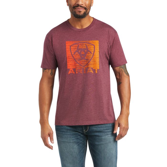 Ariat Mens Gradient Tee - Burgundy Heather