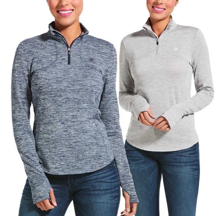Ariat Ladies Gridwork 1/4 Zip Baselayer - Sz M & XXL Only