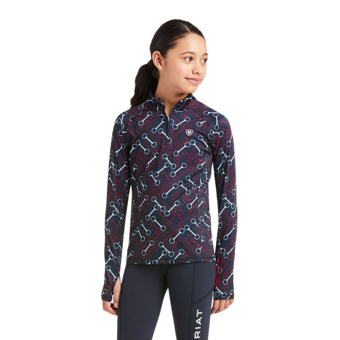 Ariat Kids Lowell 2.0 1/4 Zip - Team Print - Sz S & M Only
