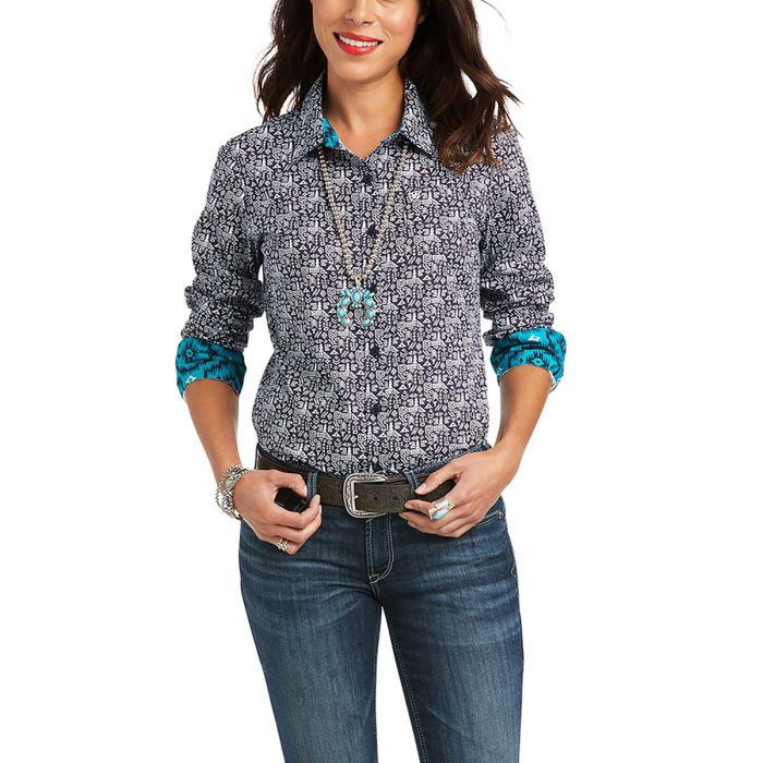 Ariat Kirby Stretch Shirt - Navy -  Sz S Only