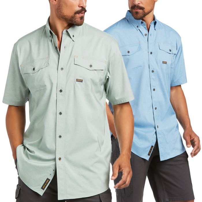 ARIAT Mens Rebar DuraStretch Made Tough Venttek Work Shirt