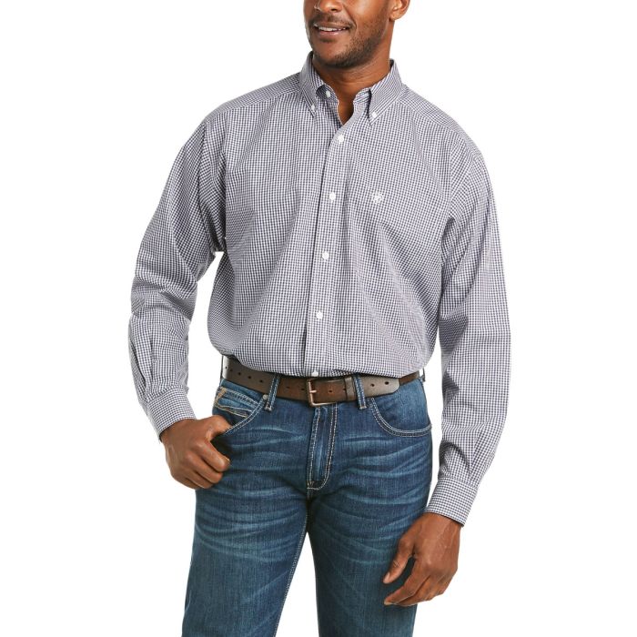 Ariat Men's Wrinkle Free Rennon Classic Fit Long Sleeve Shirt - Odyssey Gray - Sz XS, S & M Only