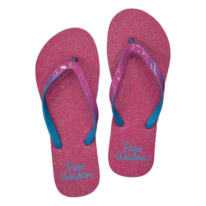 Pure Western Ladies Glitter Thongs - Pink