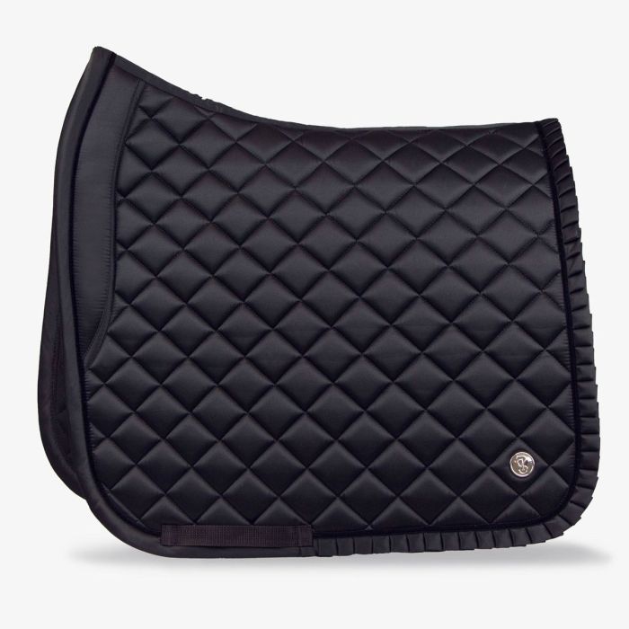 PSOS Dressage Pad - Diamond Ruffle - Black - Full