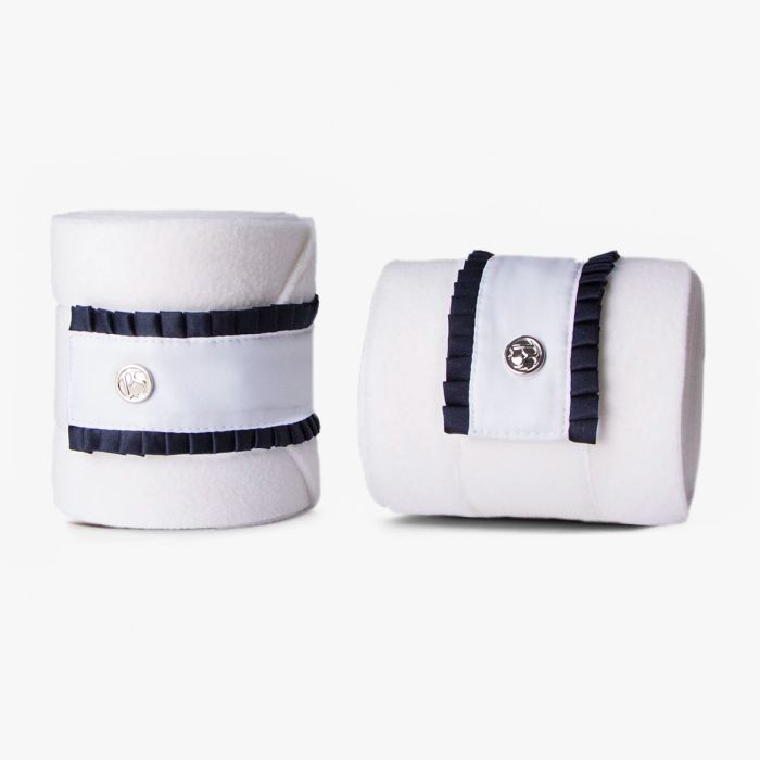 PSOS Polo Bandages Ruffle - White with Navy Ruffle