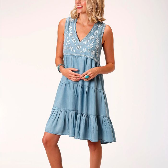Roper Ladies Studio West Collection Dress - Solid Blue