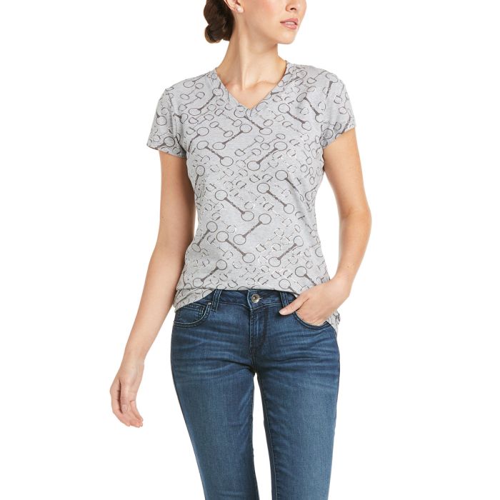 Ariat Snaffle T-Shirt - Heather Grey - Sz S & L Only
