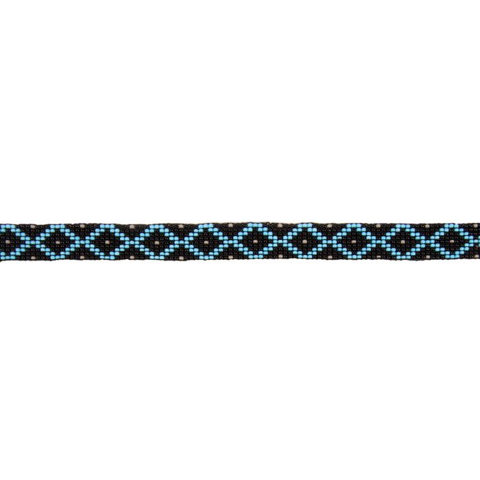 Sunbody Hatband - 9 Czech Bead Stretch 5/8"  - Black/Blue Diamond