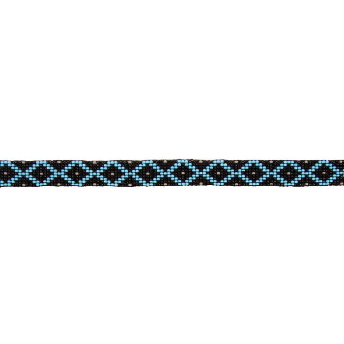 Sunbody Hatband - 9 Czech Bead Stretch 5/8" - Black/Blue Diamond