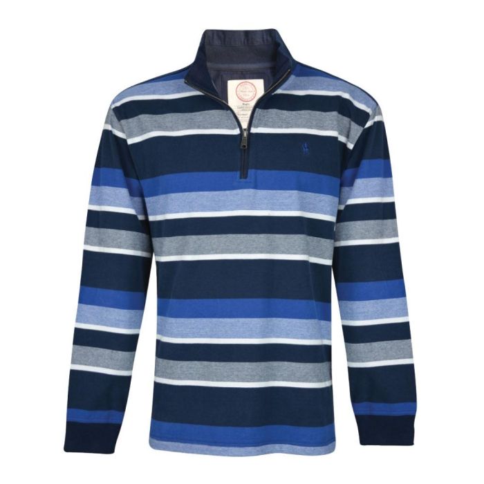 Thomas Cook Mens David 1/4 Zip Striped Rugby
