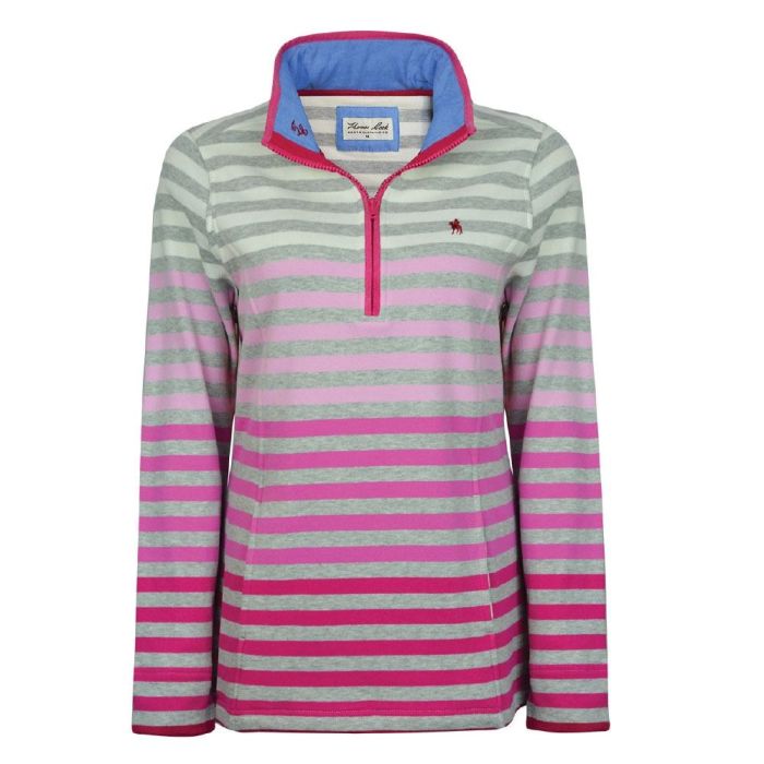 Thomas Cook Womens Meadow Stripe 1/4 Zip Neck Rugby
