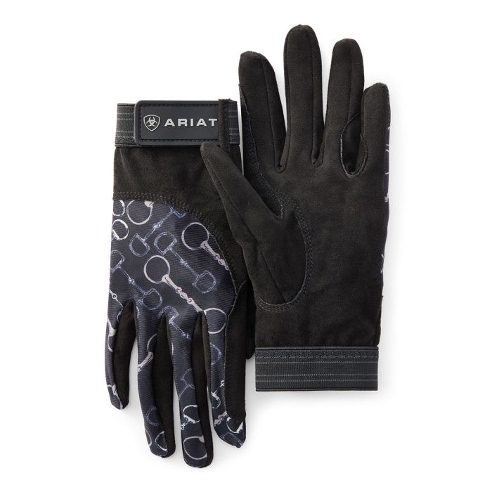 Ariat Tek Grip Glove - Charcoal Bit Print