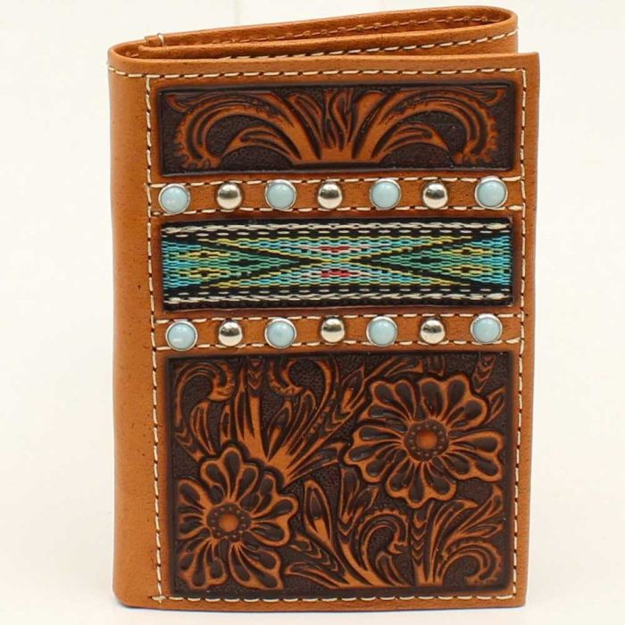 Ariat Mens Trifold Ribbon Strap Wallet