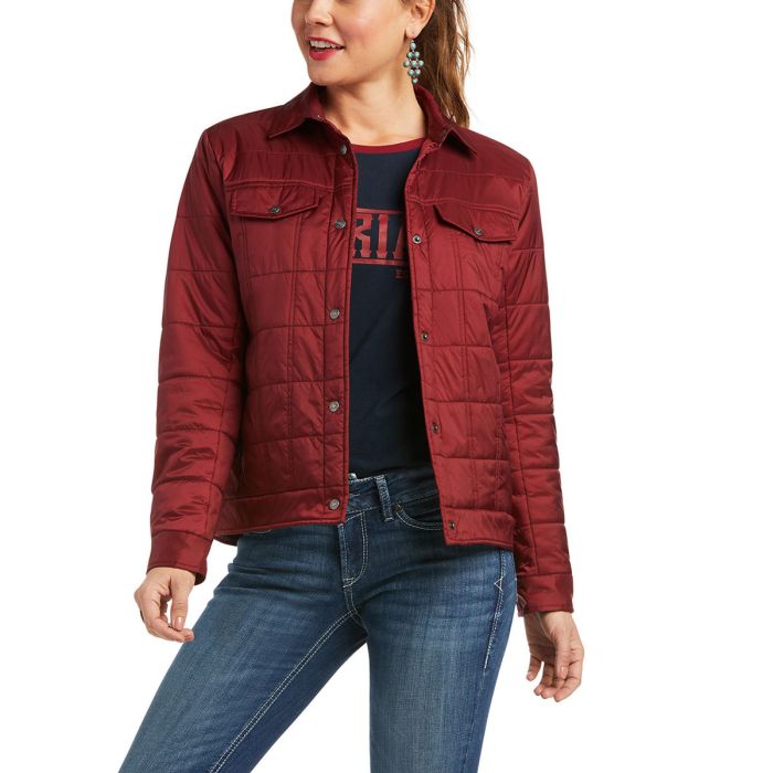 Ariat Womens Puffer Trucker Insulated Jacket -  Rhubarb