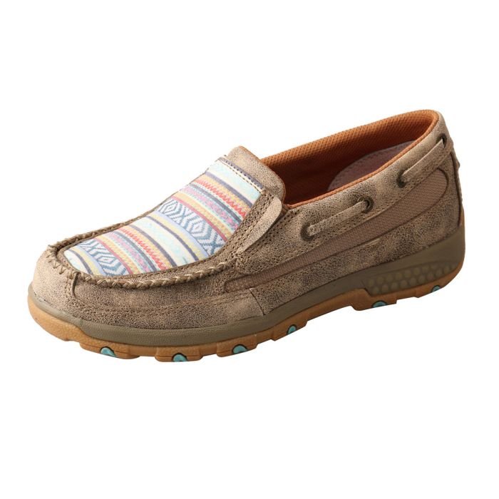 Twisted X Women’s Boat Shoe Driving Moc with CellStretch - Dusty Tan / Multi