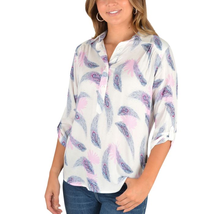 Wrangler Womens Rebecca Print 3/4 Sleeve Shirt -  Sz 18 Only
