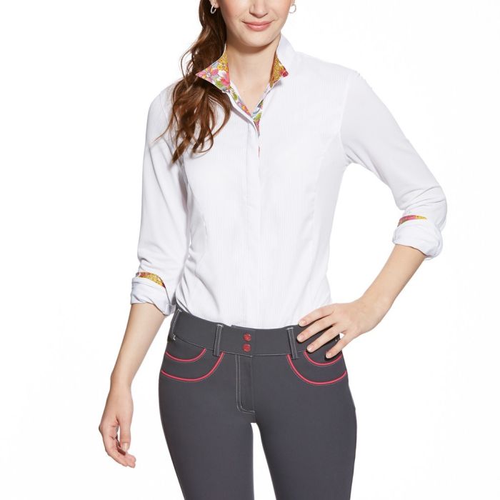 Ariat Triumph liberty Show Shirt Collar - White with Multi Colour Trim