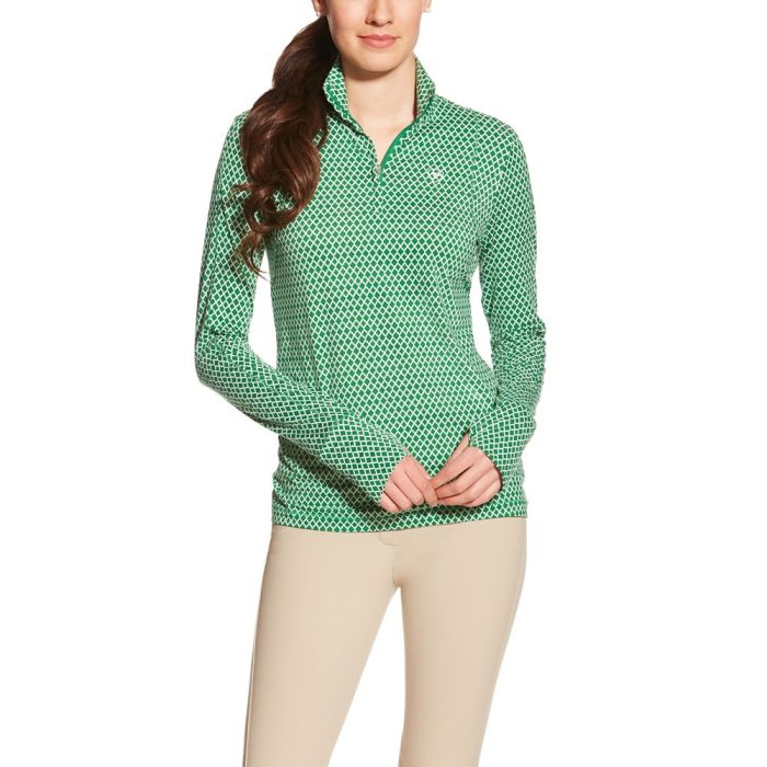 Ariat Womens Lowell 1/4 Zip - Amazon Green