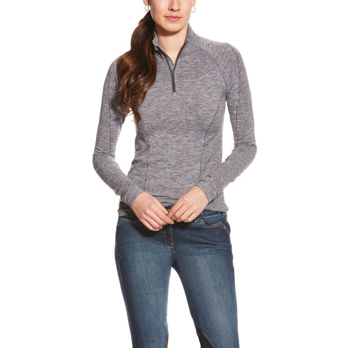 Ariat Womens Odyssey Seamless Ls 1/4 Zip - Charcoal Heather