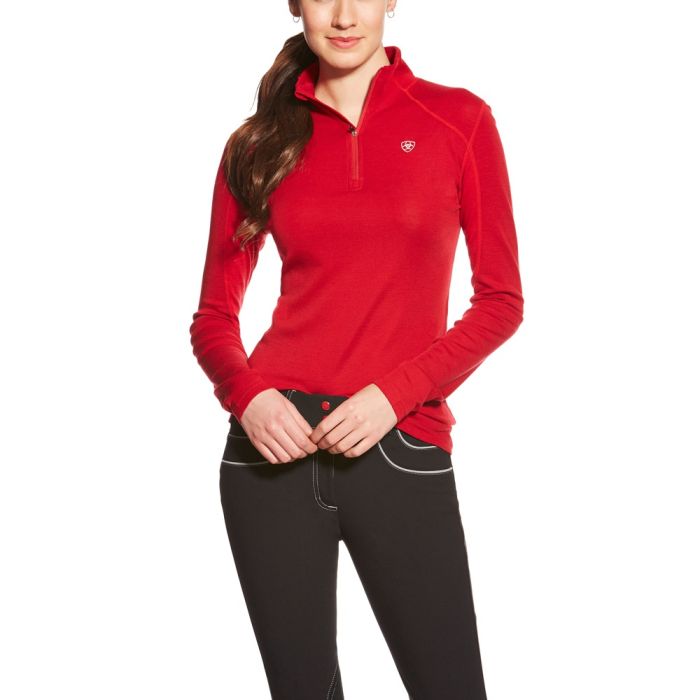 Ariat Womens Cadence 1/4 Zip Wool Pullover - Rouge
