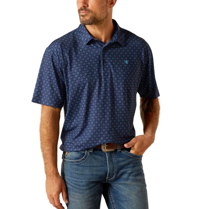 Ariat Mens 360 Airflow Polo - Blue Depths - Sz S, L & XXL Only