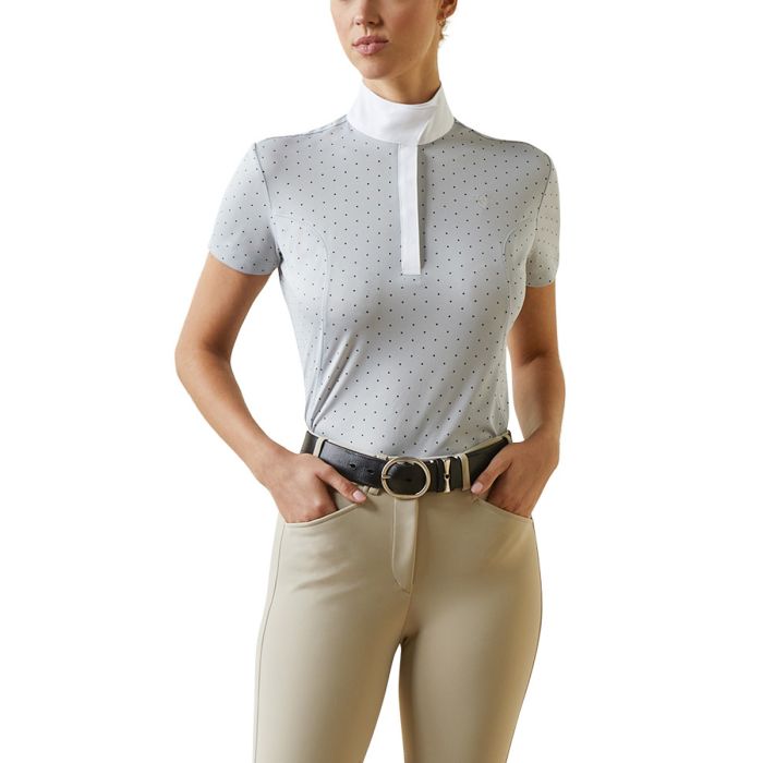 Ariat Ladies Aptos Show Shirt - Pearl Gray Dot