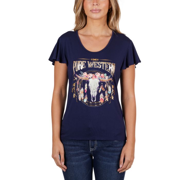 Pure Western Ladies Beccy Tee - Sz 8 & 10 Only