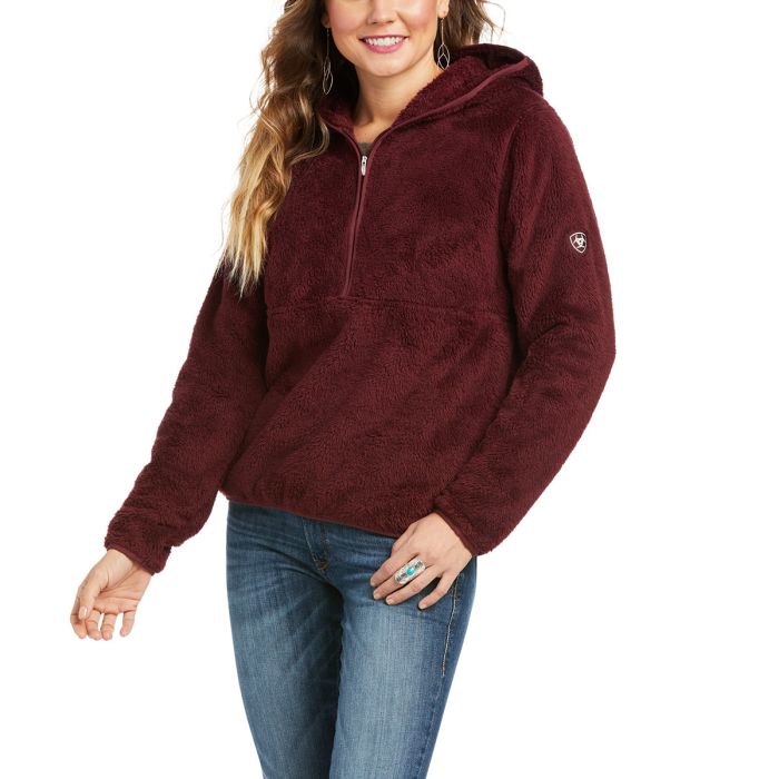 Ariat Womens Berber Pullover Sweatshirt - Windsor Wine - S Only