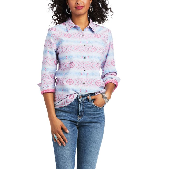 Ariat Ladies Real Billie Jean Long Sleeve Shirt - Arroyo JCD - Sz L & XL Only