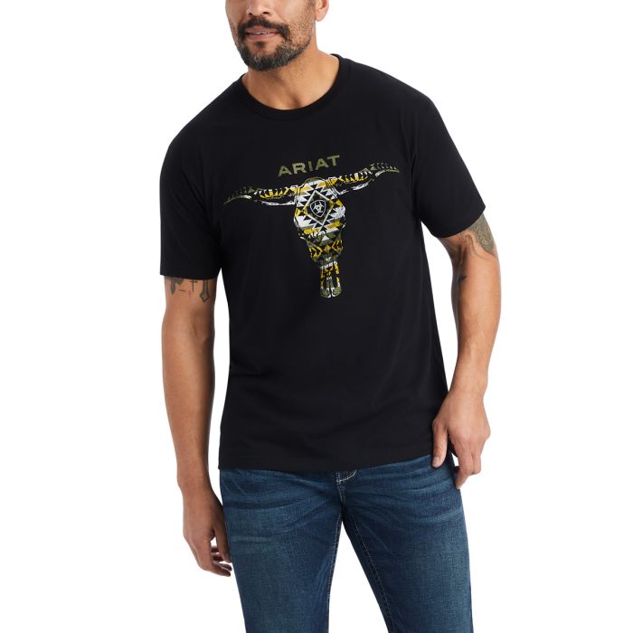 Ariat Mens Blanket Skull Tee - Black -  Sz M Only