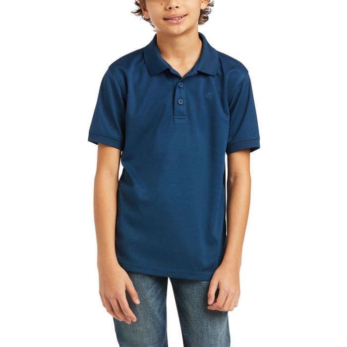 Ariat Boys Tek Polo - Skyfall - Sz S & M Only