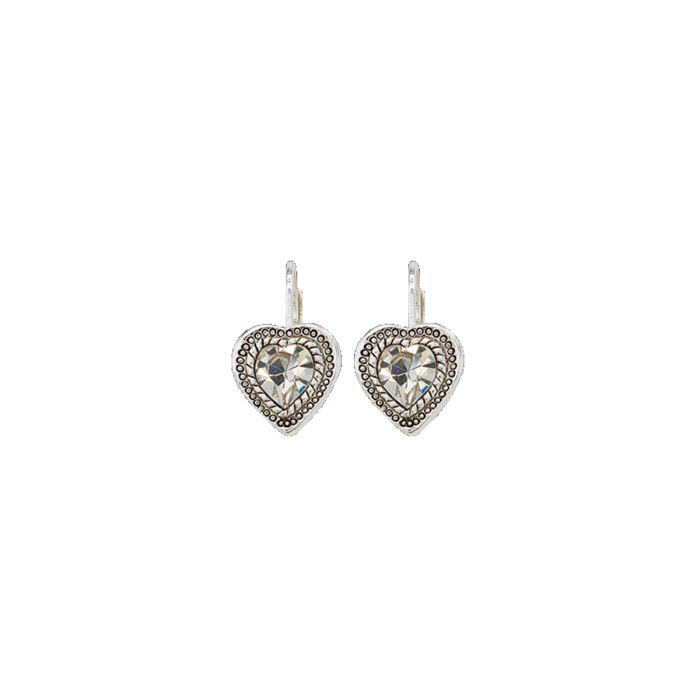 Montana - Tiny Crystal Hearts Drop Earrings