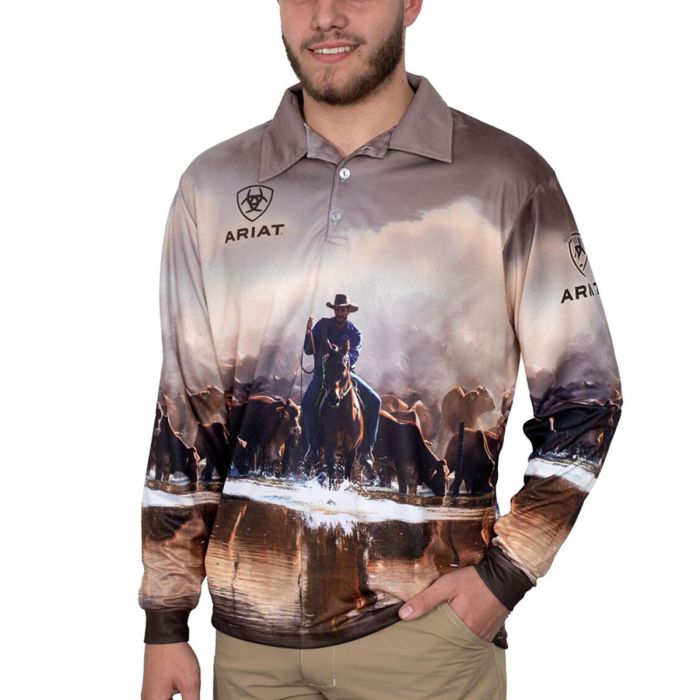 Ariat Unisex Fishing & Outdoor Shirt - Western Muster -  Sz XS Only