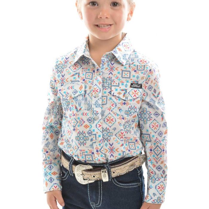 Pure Western Girls Violeta Print Long Sleeve Shirt