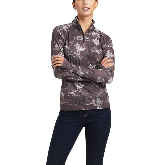 Ariat Womens Lowell 2.0 1/4 Zip - Banyan Bark Frolic Print -  Sz S & M Only