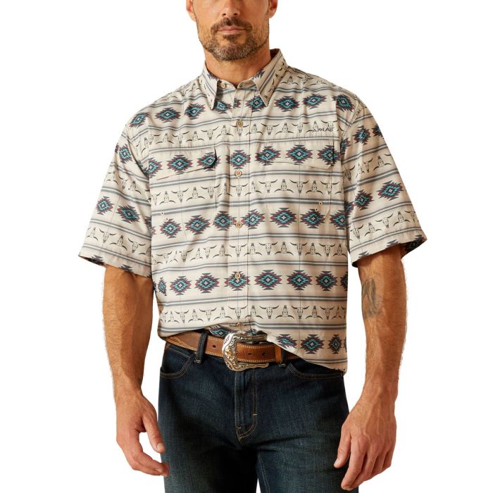 ARIAT Mens Outbound Venttek Short Sleeve Shirt -  French Oak