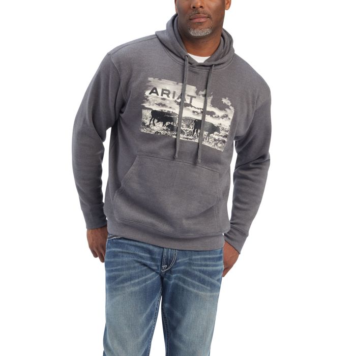 Ariat Men's Pastures Hoodie - Charcoal Heather