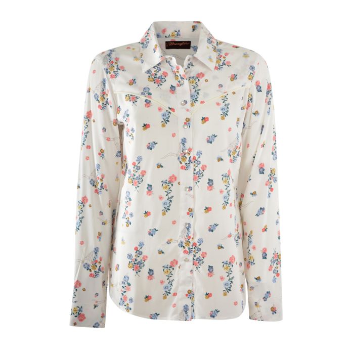 Wrangler Womens Western Polly Print L/S Shirt - sz 14, 16 & 18 Only