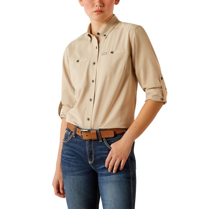 Ariat Women's Rebar Made Tough 360 Airflow DuraStretch Work Shirt - Island Fossil
