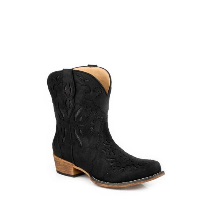 Roper Women's Riley Glitz Shorty Boot - Selina - Black
