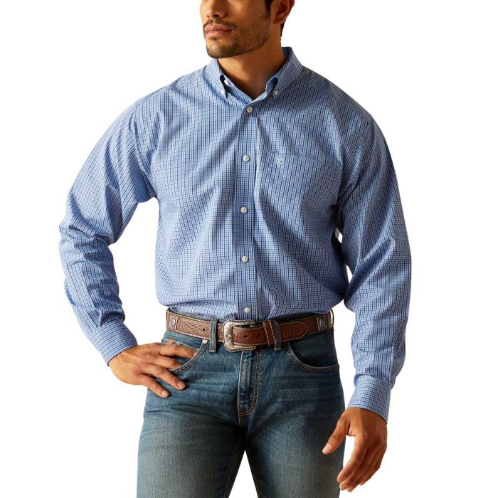 Ariat Mens Wrinkle Free Rowan Shirt - Regatta