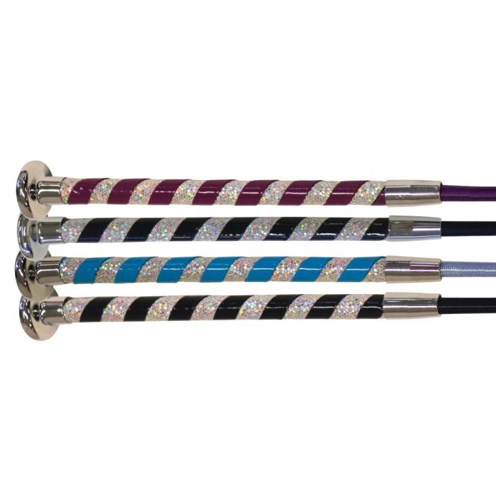 Showmaster Dressage Whip w/Glitter Handle - Purple