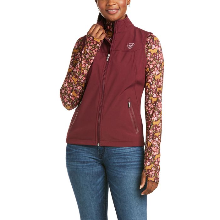 Ariat Womens New Team Softshell Vest - Windsor Wine - Sz XS, S & M Only