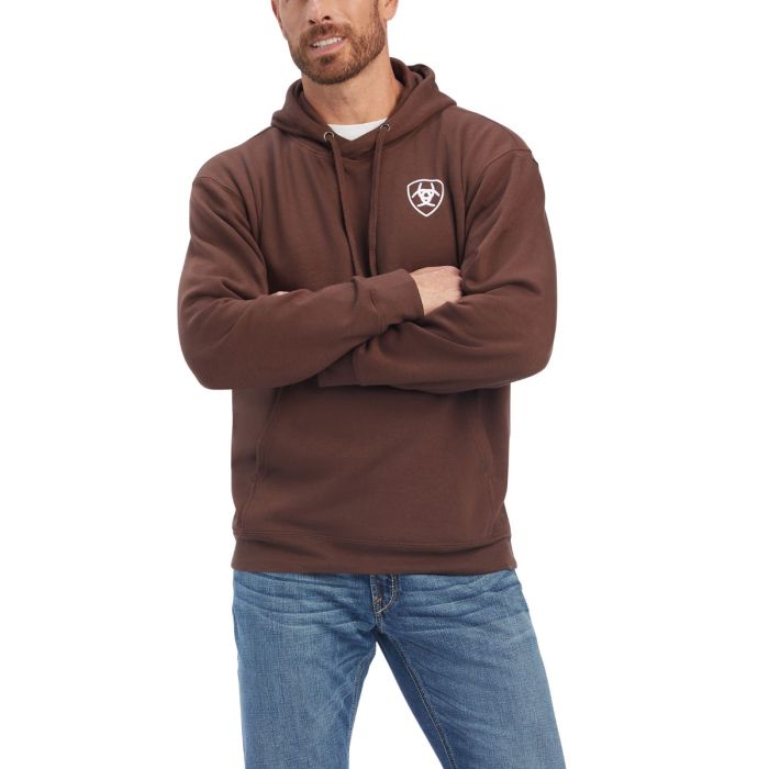 Ariat Men's Southwest Leathers Hoodie - Chestnut - Sz XL Only